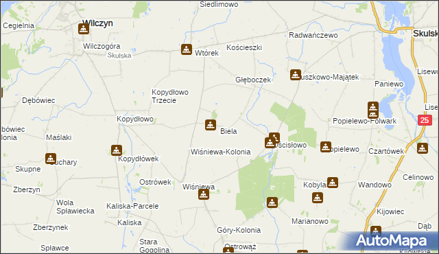 mapa Biela gmina Wilczyn, Biela gmina Wilczyn na mapie Targeo