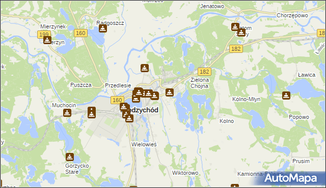 mapa Bielsko gmina Międzychód, Bielsko gmina Międzychód na mapie Targeo