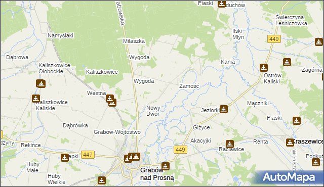 mapa Biernacice gmina Sieroszewice, Biernacice gmina Sieroszewice na mapie Targeo