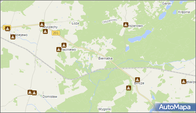 mapa Biernatka, Biernatka na mapie Targeo