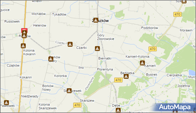 mapa Biernatki gmina Żelazków, Biernatki gmina Żelazków na mapie Targeo