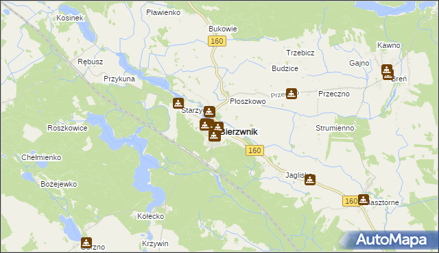 mapa Bierzwnik, Bierzwnik na mapie Targeo