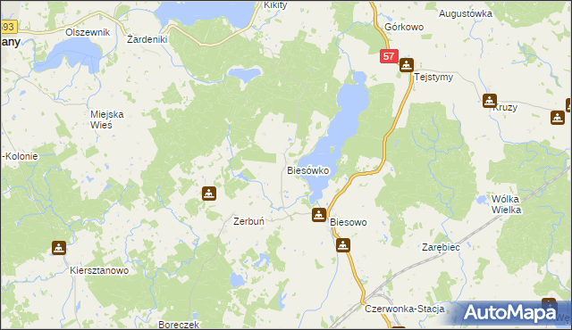 mapa Biesówko, Biesówko na mapie Targeo