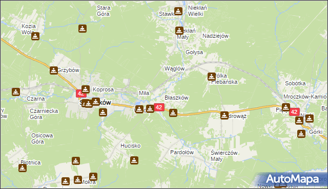 mapa Błaszków, Błaszków na mapie Targeo