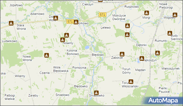 mapa Błędowo gmina Pomiechówek, Błędowo gmina Pomiechówek na mapie Targeo