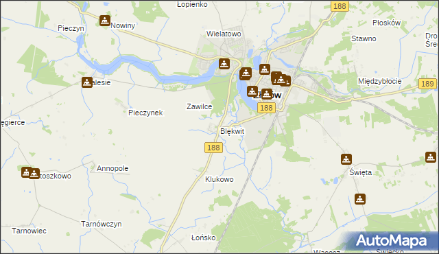 mapa Blękwit, Blękwit na mapie Targeo