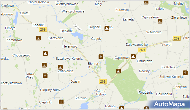 mapa Błenna A, Błenna A na mapie Targeo