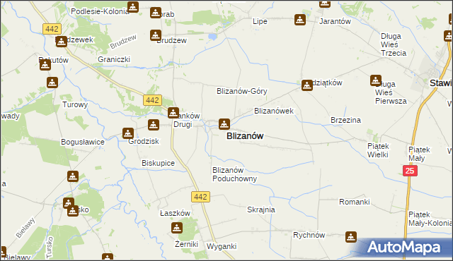 mapa Blizanów, Blizanów na mapie Targeo