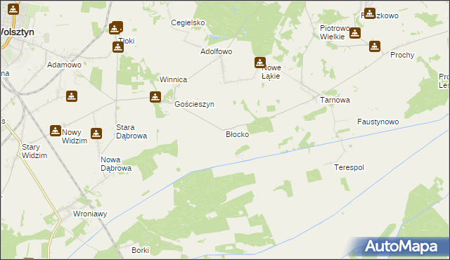 mapa Błocko, Błocko na mapie Targeo