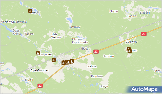 mapa Błota gmina Czersk, Błota gmina Czersk na mapie Targeo