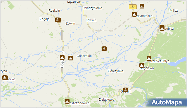 mapa Błotno gmina Zwierzyn, Błotno gmina Zwierzyn na mapie Targeo