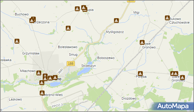 mapa Boboszewo, Boboszewo na mapie Targeo