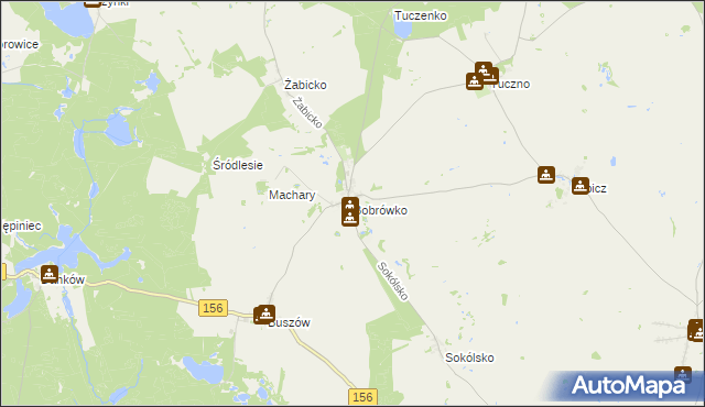 mapa Bobrówko gmina Strzelce Krajeńskie, Bobrówko gmina Strzelce Krajeńskie na mapie Targeo