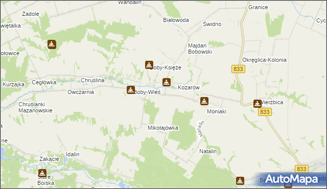 mapa Boby-Kolonia, Boby-Kolonia na mapie Targeo