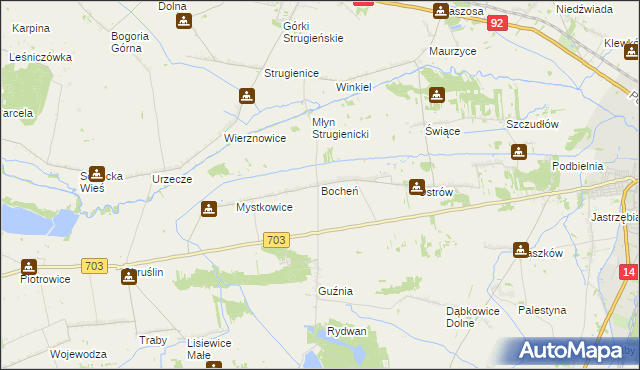 mapa Bocheń, Bocheń na mapie Targeo