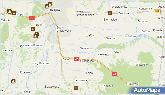 mapa Boczki gmina Poddębice, Boczki gmina Poddębice na mapie Targeo