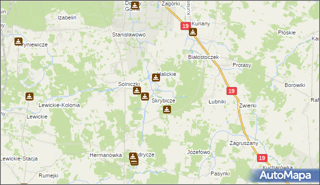 mapa Bogdaniec gmina Zabłudów, Bogdaniec gmina Zabłudów na mapie Targeo