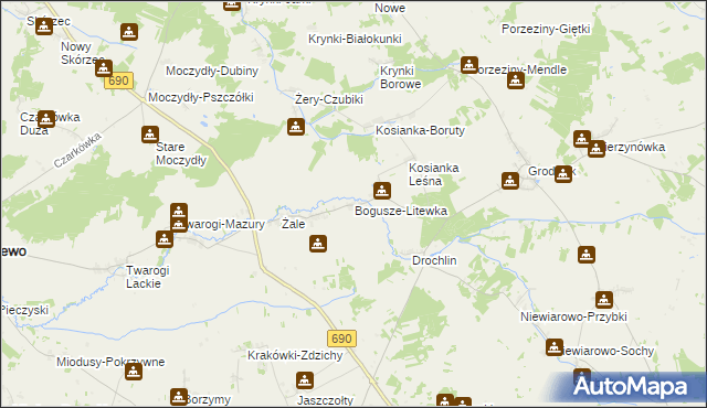 mapa Bogusze-Litewka, Bogusze-Litewka na mapie Targeo