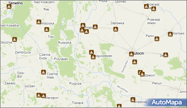 mapa Boguszewiec, Boguszewiec na mapie Targeo