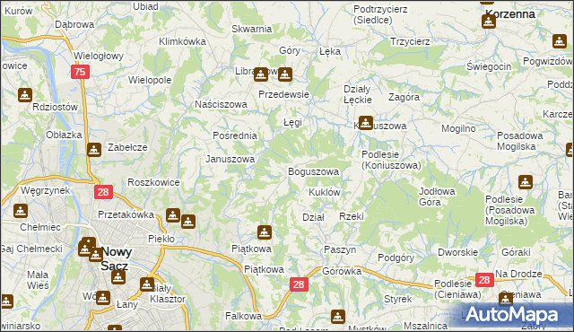 mapa Boguszowa, Boguszowa na mapie Targeo