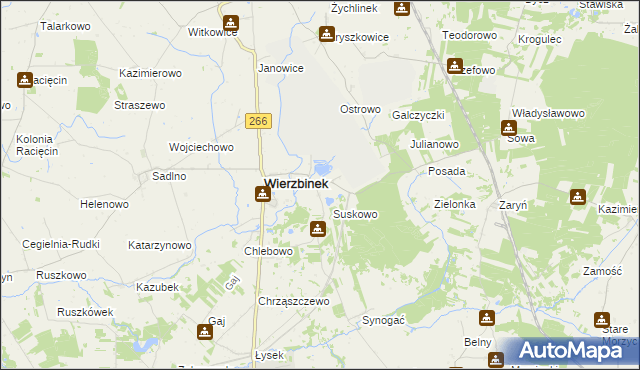 mapa Boguszyce gmina Wierzbinek, Boguszyce gmina Wierzbinek na mapie Targeo