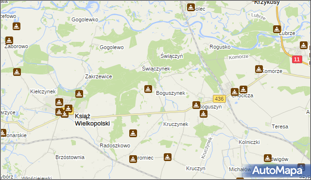 mapa Boguszynek, Boguszynek na mapie Targeo