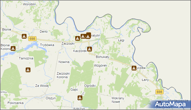 mapa Bohukały, Bohukały na mapie Targeo