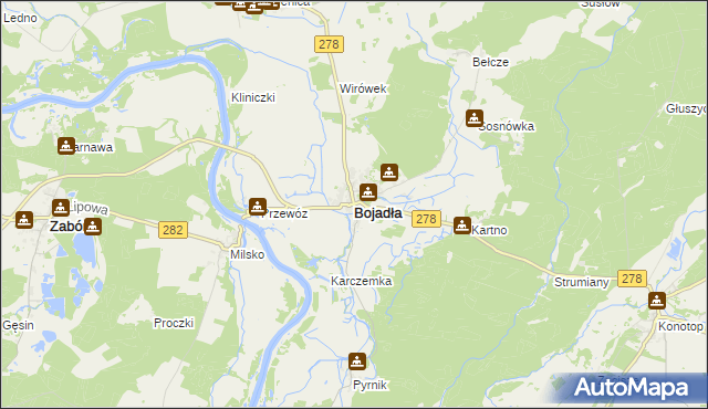 mapa Bojadła, Bojadła na mapie Targeo