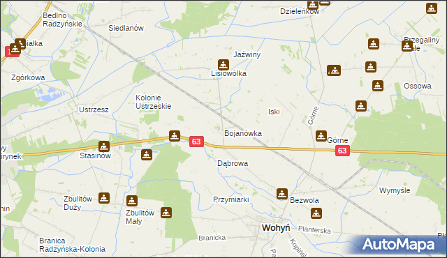 mapa Bojanówka, Bojanówka na mapie Targeo