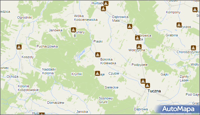 mapa Bokinka Królewska, Bokinka Królewska na mapie Targeo