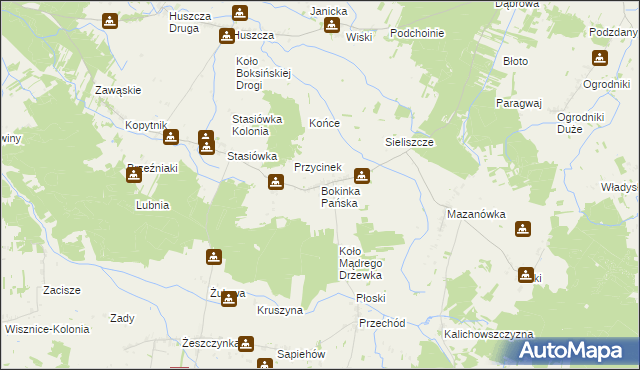 mapa Bokinka Pańska, Bokinka Pańska na mapie Targeo