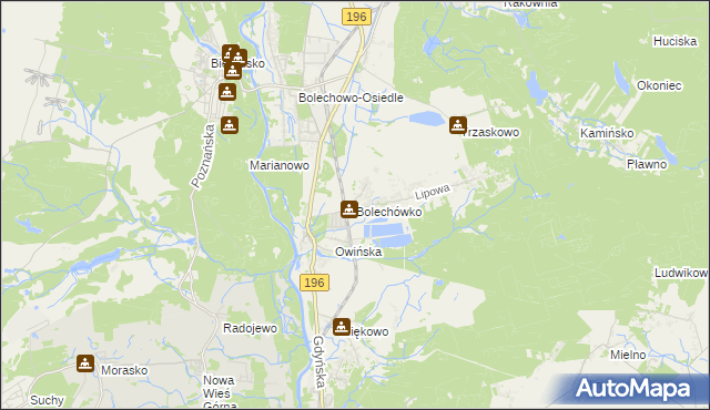 mapa Bolechówko, Bolechówko na mapie Targeo