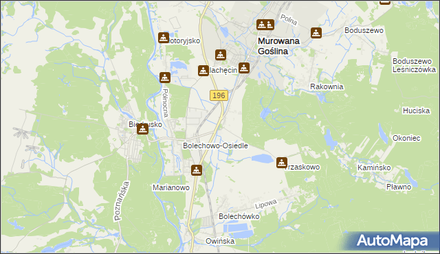 mapa Bolechowo gmina Czerwonak, Bolechowo gmina Czerwonak na mapie Targeo