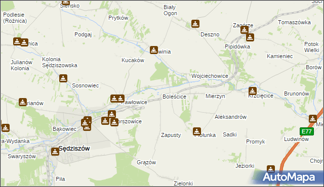 mapa Boleścice, Boleścice na mapie Targeo