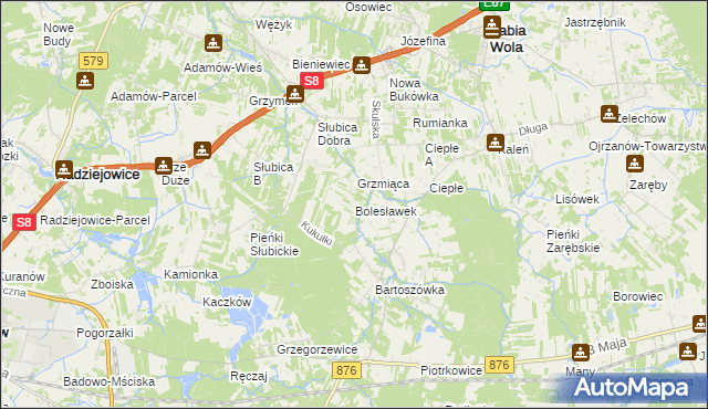 mapa Bolesławek, Bolesławek na mapie Targeo