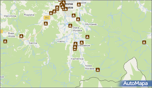 mapa Bolesławów gmina Stronie Śląskie, Bolesławów gmina Stronie Śląskie na mapie Targeo