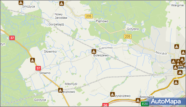 mapa Boleszewo, Boleszewo na mapie Targeo