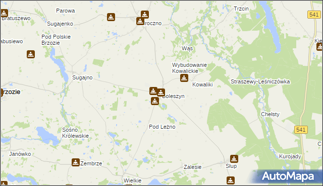 mapa Boleszyn gmina Grodziczno, Boleszyn gmina Grodziczno na mapie Targeo