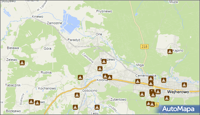 mapa Bolszewo, Bolszewo na mapie Targeo