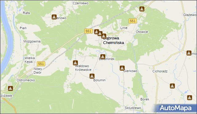 mapa Boluminek, Boluminek na mapie Targeo