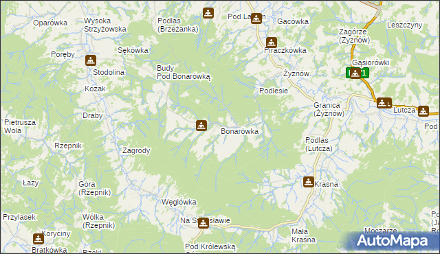 mapa Bonarówka, Bonarówka na mapie Targeo