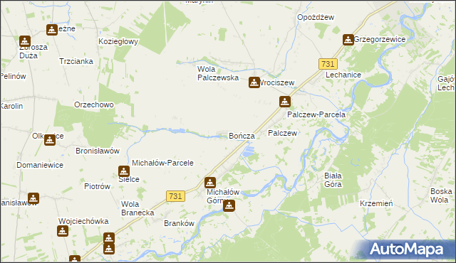 mapa Bończa gmina Warka, Bończa gmina Warka na mapie Targeo