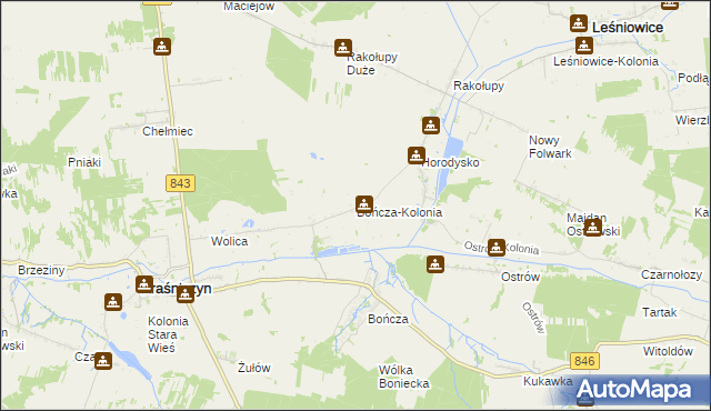 mapa Bończa-Kolonia, Bończa-Kolonia na mapie Targeo