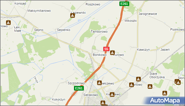 mapa Bonikowo, Bonikowo na mapie Targeo