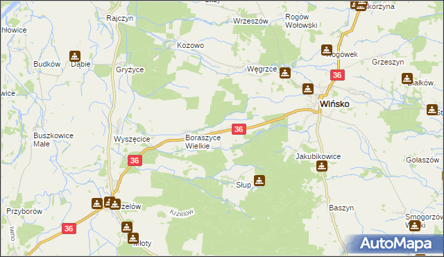 mapa Boraszyce Małe, Boraszyce Małe na mapie Targeo