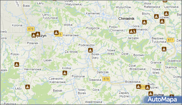 mapa Borek Stary, Borek Stary na mapie Targeo