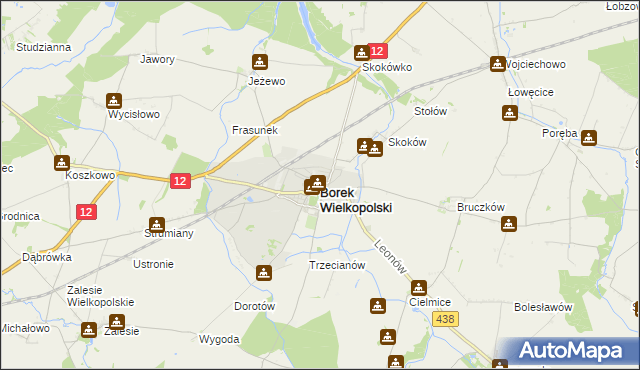 mapa Borek Wielkopolski, Borek Wielkopolski na mapie Targeo