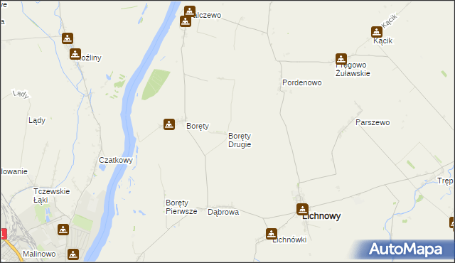 mapa Boręty Drugie, Boręty Drugie na mapie Targeo