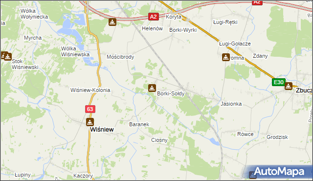 mapa Borki-Sołdy, Borki-Sołdy na mapie Targeo