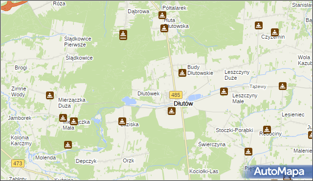 mapa Borkowice gmina Dłutów, Borkowice gmina Dłutów na mapie Targeo